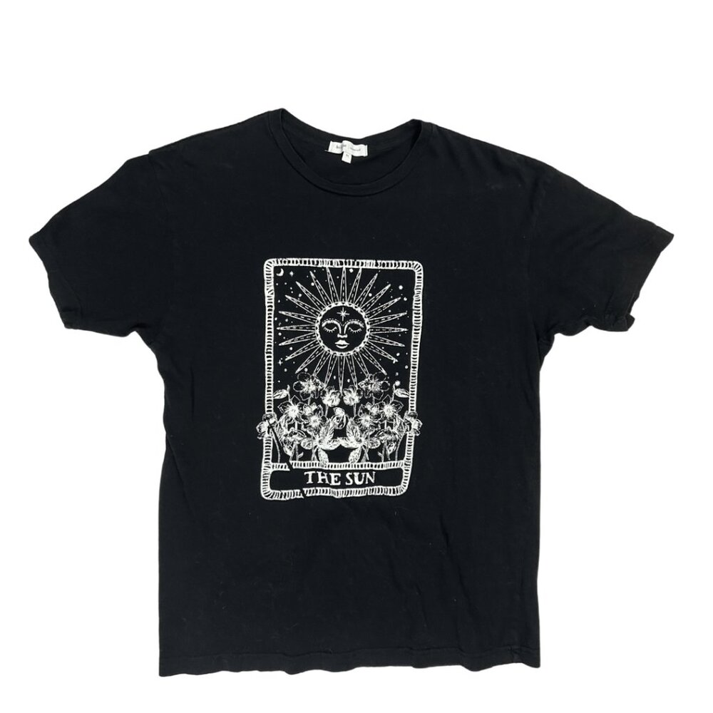 Black Women T Shirt Bohme Medium Graphic Tee Sun Tarot Card
